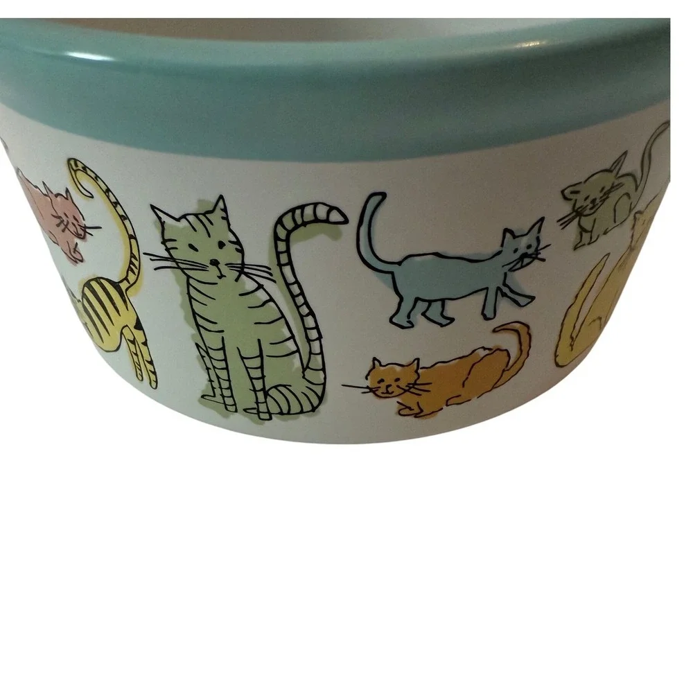 Ceramic Stoneware Bowl Cat Kitten Whimsical Dishwasher Microwave Safe